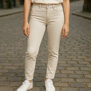TopShop Moto Leigh Skinny Jeans Women's W28 L30 Beige Stretch Mid Rise Denim